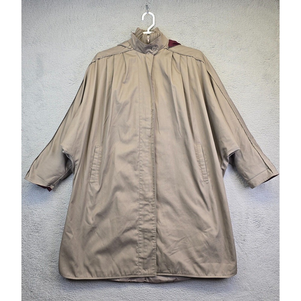 Vintage Foxrun Spring Light Trench Coat‎ Womens L Pleated Professor Academia